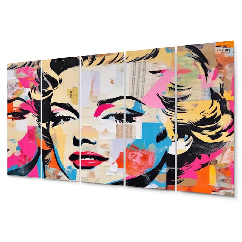 Designart "Vintage 1950S Woman Portrait III" Celebrity Metal Wall Decor